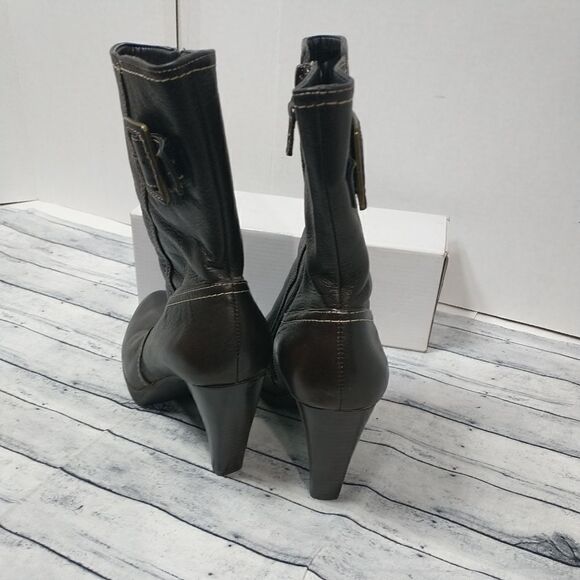 Circa Joan David CJ Masey Brown Leather Womens Ankle Boots Heeled US Size 7.5M - Picture 5 of 11